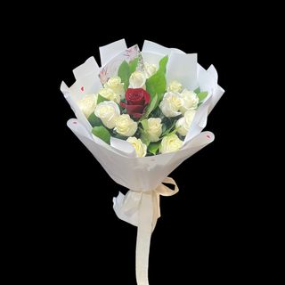 15 Roses White&Red