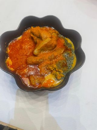 Amala, Gbegiri& Ewedu plus Goat Meat