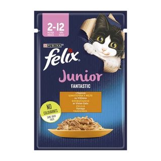 Purina Felix Junior 2-12 - вологий корм для кошенят з куркою, 85 г