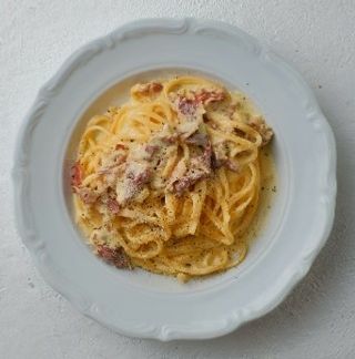 Карбонара с говядиной паста