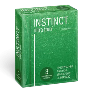 Презервативи Instinct латексні ультратонкі зі змазкою (3шт/уп)