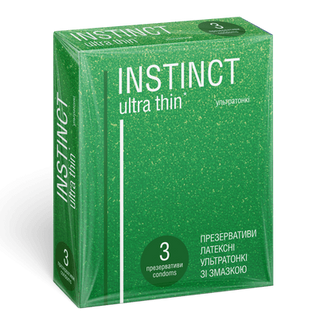 Презервативи Instinct латексні ультратонкі зі змазкою (3шт/уп)