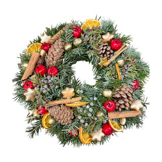 Coroniță Crăciun cu Scorțișoara și mere roșii.