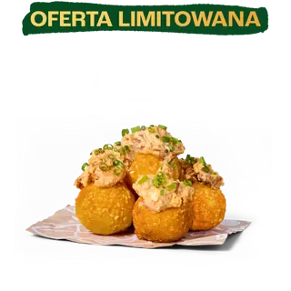 SMAŻONE OSTRE KULKI SEROWE Z SOSEM KURKOWYM 4 SZT.