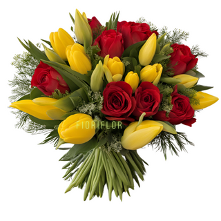 Bouquet di Rose con Tulipani