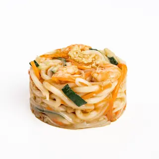 Udon con gamberi