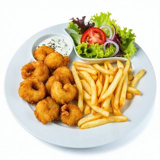 conbinado de xipirones rebozados