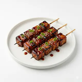 Pincho De Dou Fu Con Salsa Yakitori