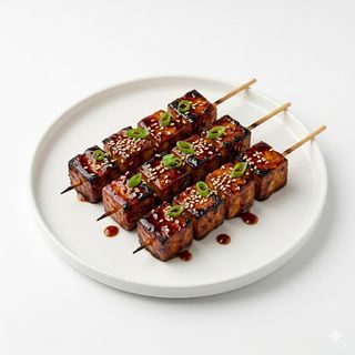 Pincho De Dou Fu Con Salsa Yakitori
