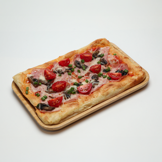 Պիցցետա խոզապուխտով և սնկով