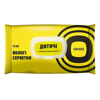 СерветкиОККО вол Дитячі 72 шт з клапан
