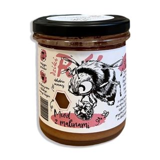 Miód Kremowany Z Maliną 400g Dziki Rój