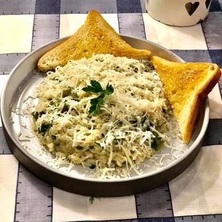 რიზოტო ქათმით და სოკოთი