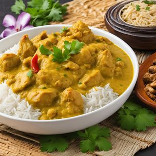 Pollo korma con arroz
