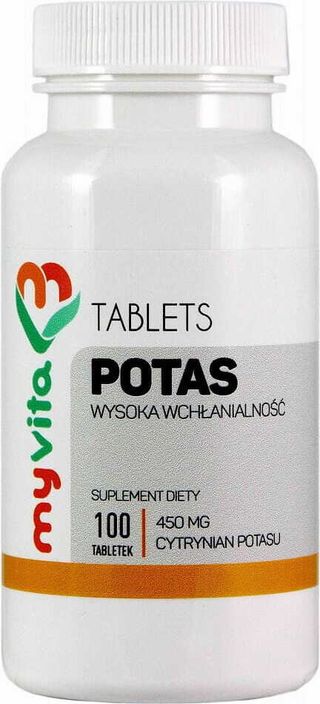 Potas cytrynian potasu 450mg 100 tabletek MyVita