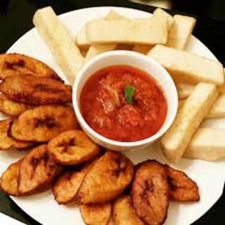 Fries ,  eja kika and  ponmo
