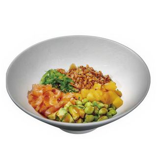 123. Poke Salmon, Aguacate, Edamame, Mango y Wakame