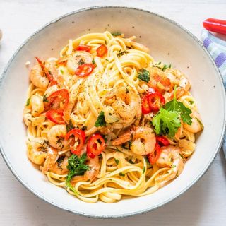 Tijestenina s Kozicama na Bijelo