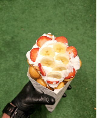 Бъбъл гофрета с банан и ягода (1бр)