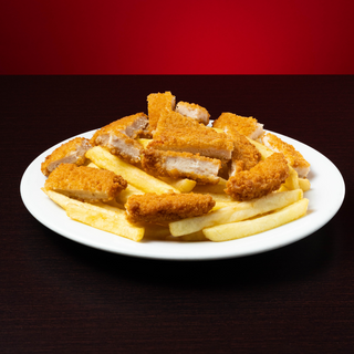 1/2 Ración Pollo Empanado con Patatas