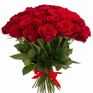 Bukiet z 9 czerwonych róż udekorowany gipsówką