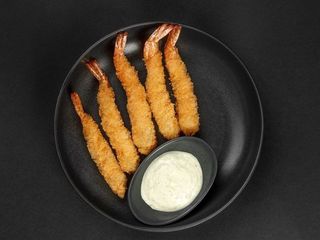 Хрусткі тигрові креветки з соусом Часниковим (110/30g)