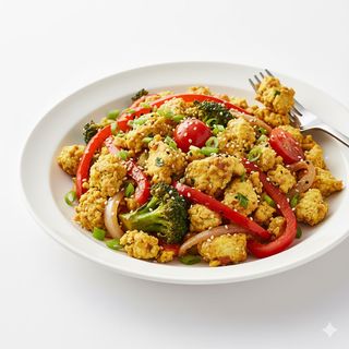 Tofu strapazzato con verdure al tamari