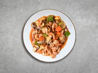 Gambas con Salsa Picante