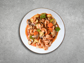 Gambas con Salsa Picante