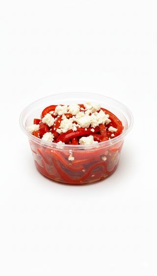 Salata de ardei copti si telemea