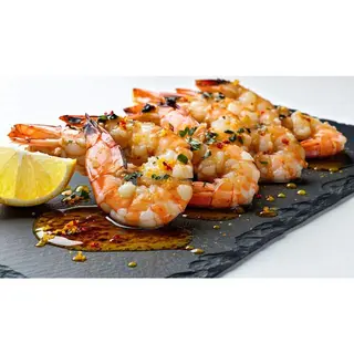 Grilled prawn lemon butter