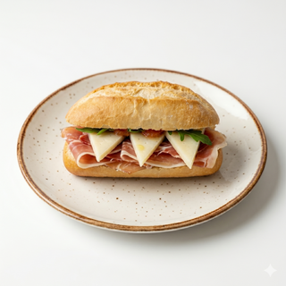 Bocadillo De Jamón Salado Con Queso