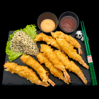 Krewetki w panko z ryżem 10 szt.