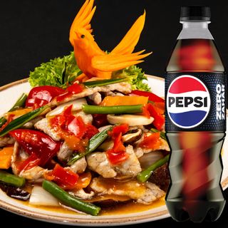 Meniu porc Thailandez, orez + Pepsi
