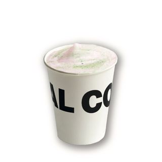 Strawberry dust matcha latte