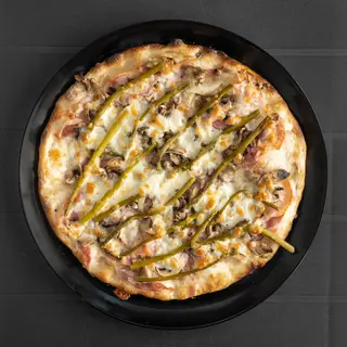Funghi asparagi e pancetta