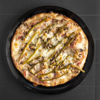 Funghi asparagi e pancetta