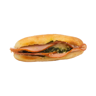  22. Dinde fume, mozzarella, sauce pesto 