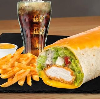 Menu Cheesy Chicken Burrito