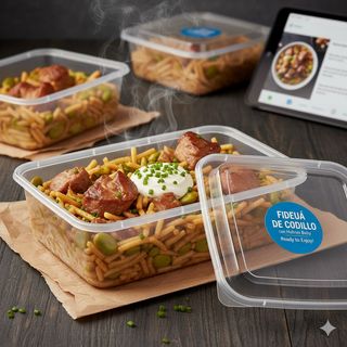 Fideuá de codillo con habitas baby (2 raciones)