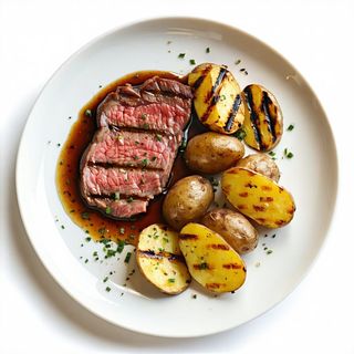 Vitello con patate alla piastra