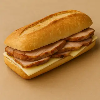 Bocadillo Jamón Asado Con Queso