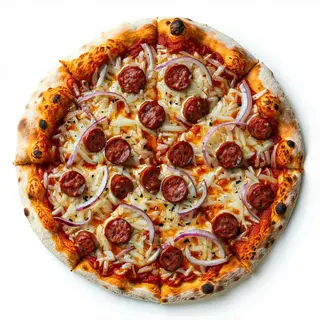 Wurstel cipolle           - pizza tonda