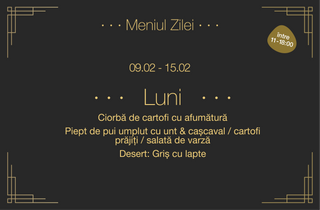 Meniul zilei Luni