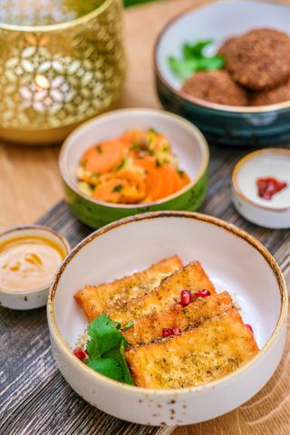 Smażone halloumi z miodem