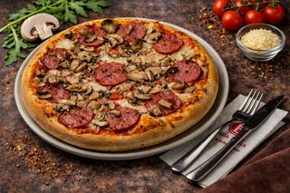 Pizza salame e funghi Classico