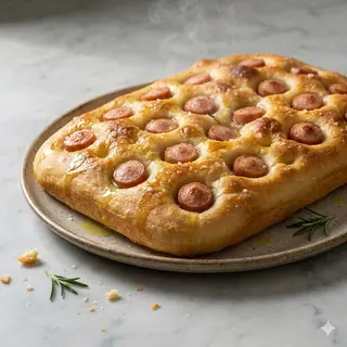 Focaccia con würstel