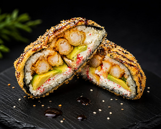 Sushi Burger  Crocant cu Creveti