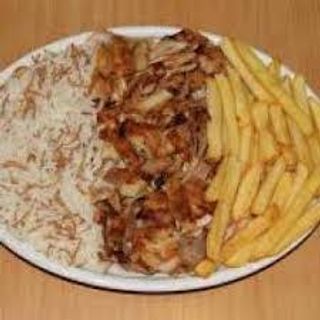 Plato Kebab Con Patatas Y Arroz