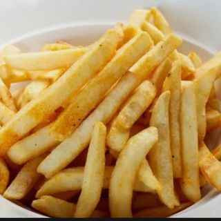 Tiras de Calamar Empanizada Con patatas fritas